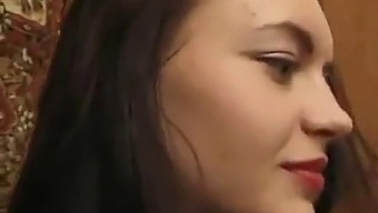 Russian Teen With Unshaven Legs Enjoys Dildo Play In Closeup