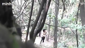 An Elderly Asian Man Has Sex With A Prostitute In A Wooden Setting