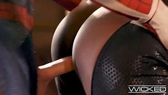 Spiderman And Deadpool Team Up To Satisfy Monica Rambeau In This Steamy Video